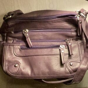 Purple Leather Crossbody Bag $19